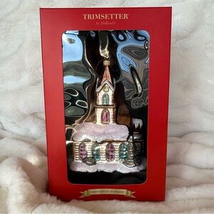 NWT🎄TRIMSETTER by Dillard's blown glass church ornament